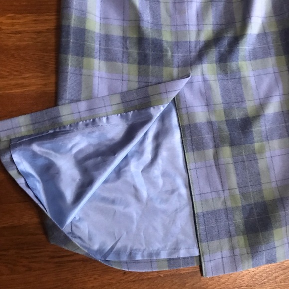 Pendleton virgin wool skirt long 10 lined blue straight pencil - Picture 8 of 8